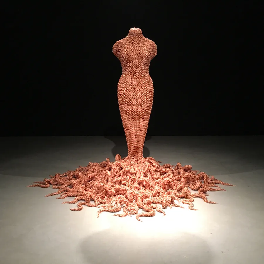 Medusa 2014; handmade copper chainmail; installation view; Akbank Sanat; Istanbul 2018 Medusa 2014; handmade copper chainmail; installation view; Akbank Sanat; Istanbul 2018