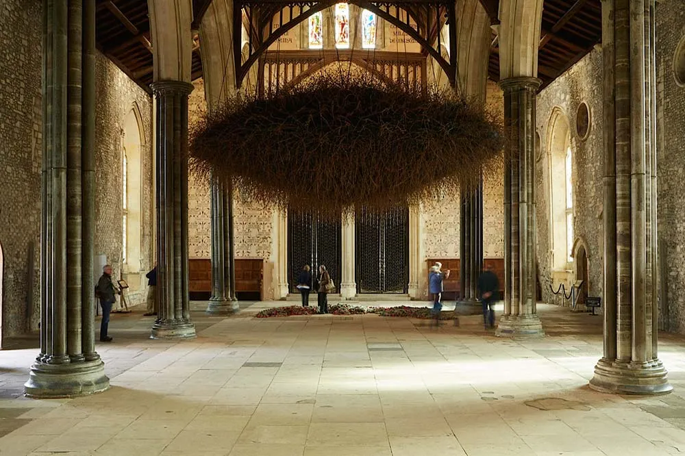 Site Specific Installation

The Great Hall, Winchester 2015

Reclaimed Military Barbed Wire

Butterfly Netting