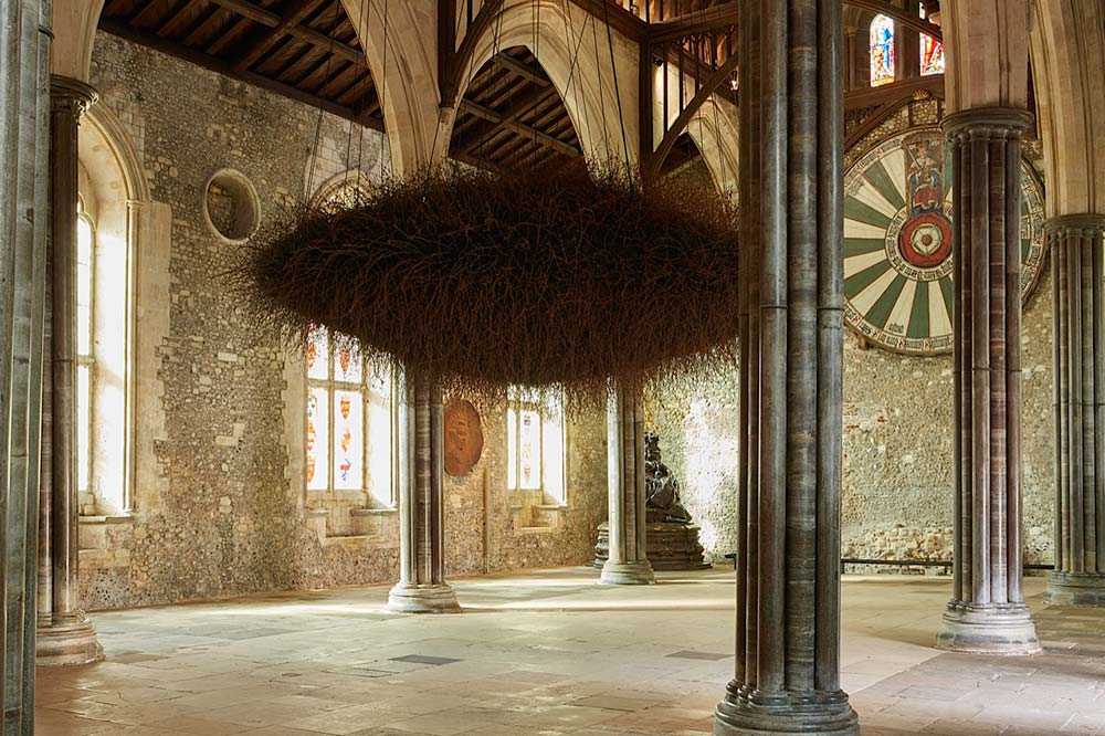 Site Specific Installation

The Great Hall, Winchester 2015

Reclaimed Military Barbed Wire

Butterfly Netting
