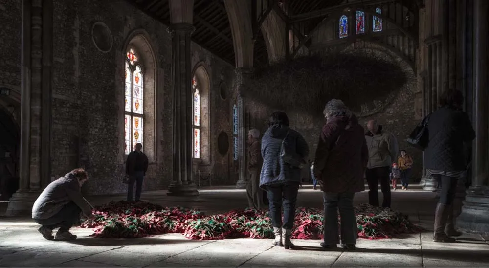 Site Specific Installation

The Great Hall, Winchester 2015

Reclaimed Military Barbed Wire

Butterfly Netting