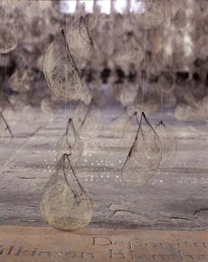 Site Specific Installation

York St Mary's

York Museums Trust 2006

10,000 Hairnets containing Strands of used Violin Bow-hair