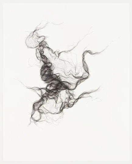 Gauze Bandage no. 6; 2013; pen on paper; 152 x 121 cm (private collection)