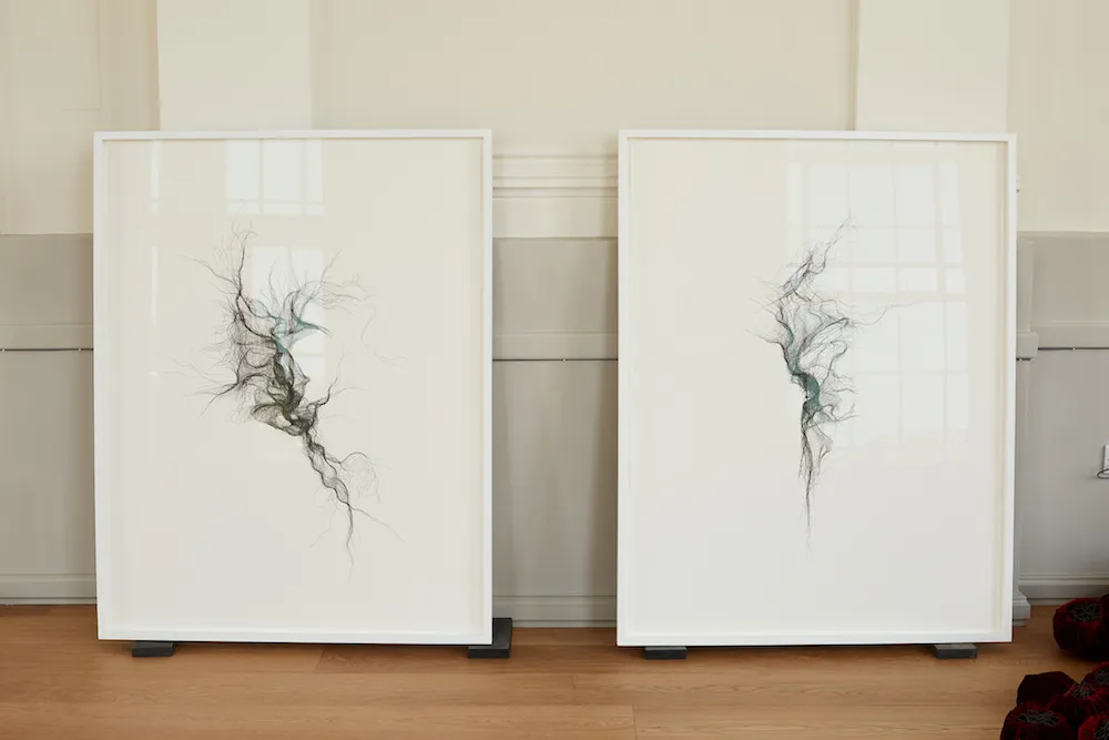 Gauze Bandage Drawings no 1 & no 2; 2018 pen on paper; 131cm x 101cm Gauze Bandage Drawings no 1 & no 2; 2018 pen on paper; 131cm x 101cm