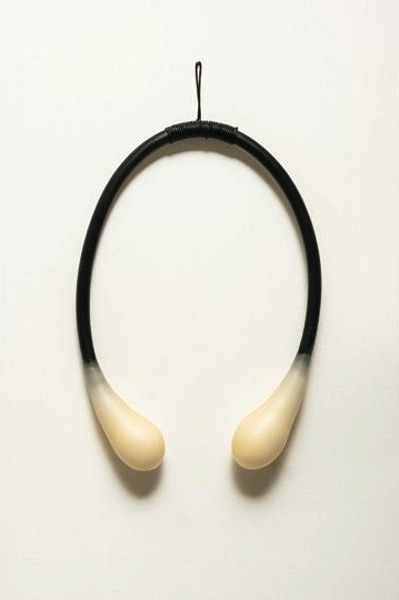 Untitled Wax Series; No 4  2013; wax, compressor hose, leather cord