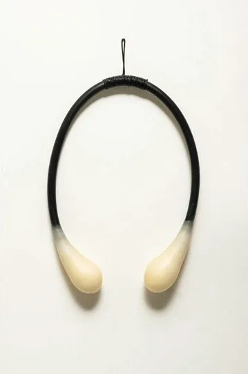 Untitled Wax Series; No 4  2013; wax, compressor hose, leather cord
